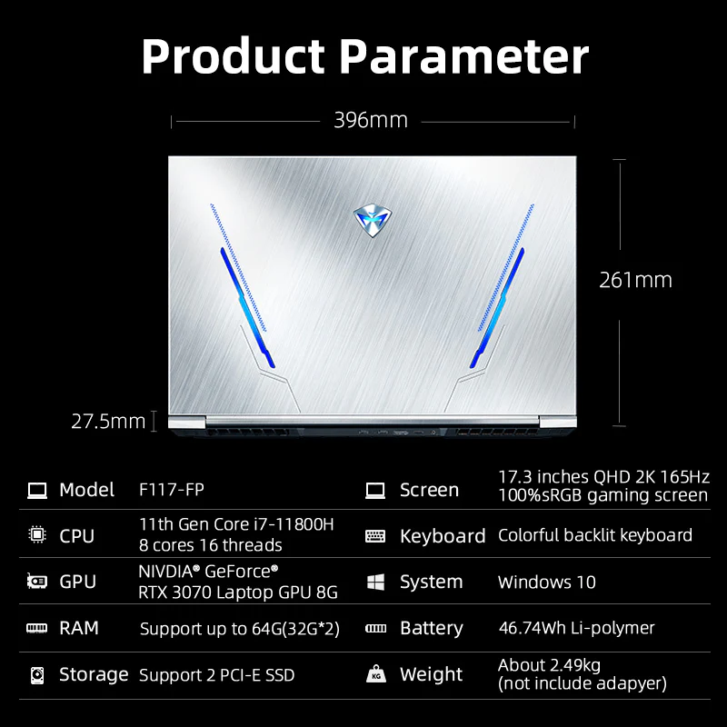 Machenike F117-FP Gen 11 Intel (17.3”) Gaming Laptop - Image 6