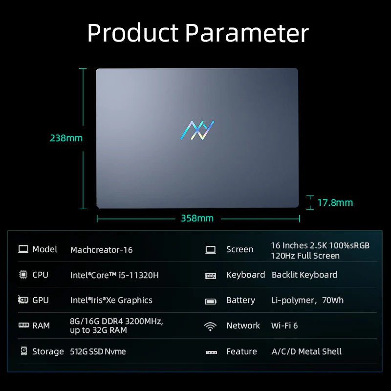 Machcreator-16 Gen 11 Intel (16”) Laptop - Image 8