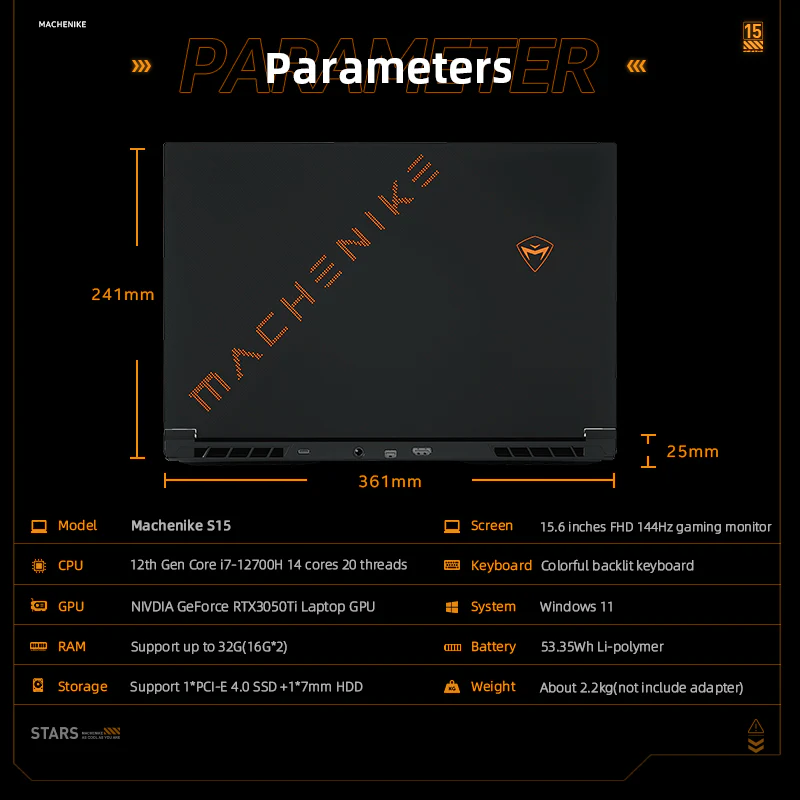 Machenike S15 Gen 12 Intel (15.6”) Gaming Laptop - Image 6