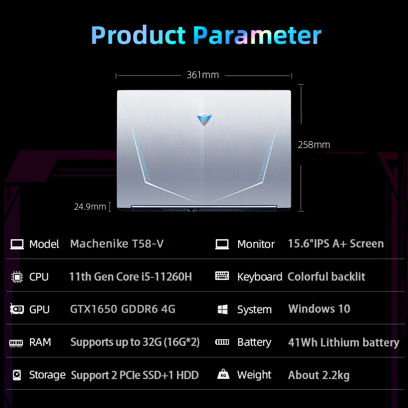 Machenike T58-VA Gen 11 Intel (15.6”) Gaming Laptop - Image 7